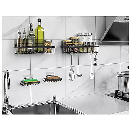 Loft bathroom shower shelf hanging 4x hook
