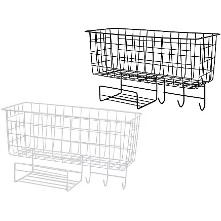 Piekarināms Metāla Grozs Organizators Plaukts uz Durvīm, 3 Āķi