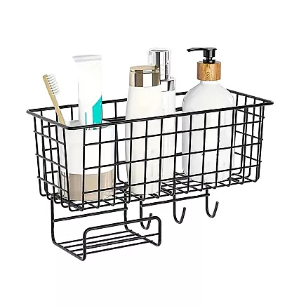 Piekarināms Metāla Grozs Organizators Plaukts uz Durvīm, 3 Āķi