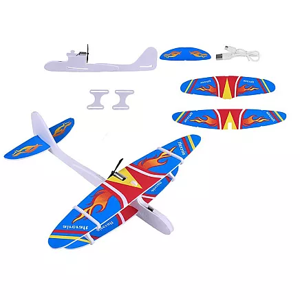 Polystyrene aeroplane flying foam usb led glider dart motor