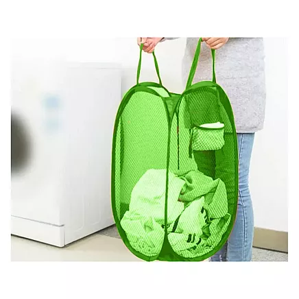 Saliekams Organizators, Grozs, Soma rotaļlietu, apģērbu glabāšanai, Zaļš (47x26x26 cm)...