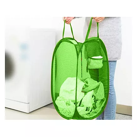 Saliekams Organizators, Grozs, Soma rotaļlietu, apģērbu glabāšanai, Zaļš (67x38x38 cm)...