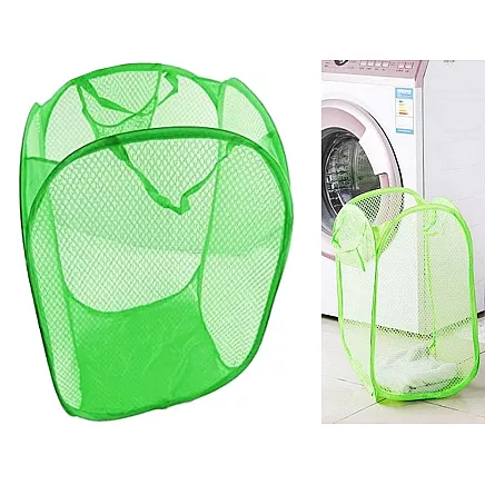 Saliekams Organizators, Grozs, Soma rotaļlietu, apģērbu glabāšanai, Zaļš (67x38x38 cm)...