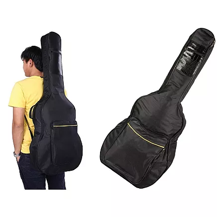 Klasiskās akustiskās ģitāras pārnēsāšanas soma ar kabatām un regulējamām siksnām,...