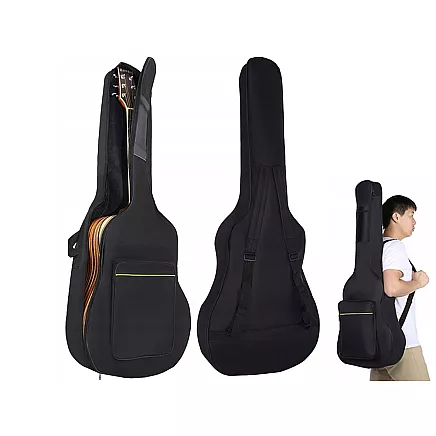 Klasiskās akustiskās ģitāras pārnēsāšanas soma ar kabatām un regulējamām siksnām,...