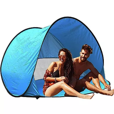 Pašsavelkoša pludmales telts ar UV aizsardzību