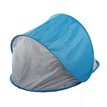 Pašizplešams pludmales telts ar UV aizsardzību – liels, zils-pelēks