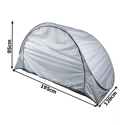 Pašizplešams pludmales telts ar UV aizsardzību, liels, pelēks