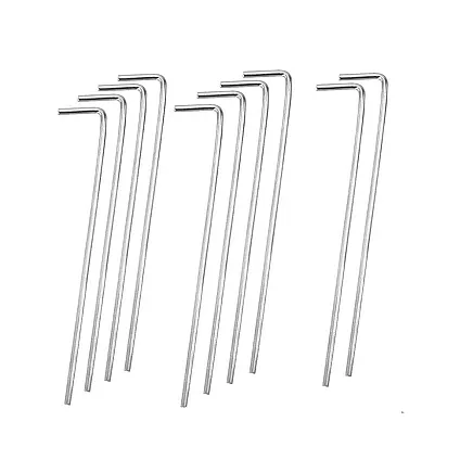 Teltu stiprinājuma mietiņi, tērauds, 24cm, 10 gab., sudrabs