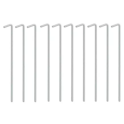 Teltu stiprinājuma mietiņi, tērauds, 24cm, 10 gab., sudrabs