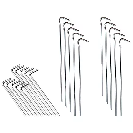 Tent piles anchor pigs steel 31cm 10pcs hook & loop pins