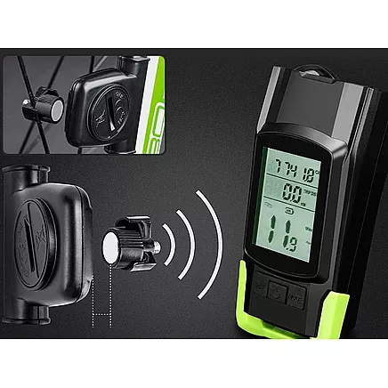 Front rear led bicycle lamp wireless counter loud horn 3in1