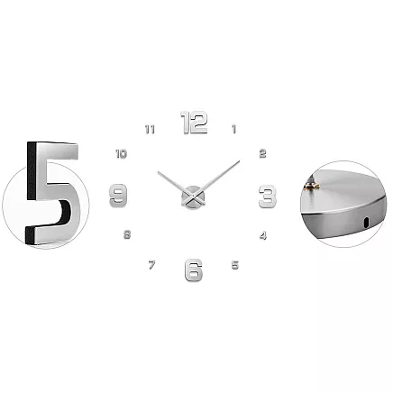 WALL CLOCK 27 SILVER (50) GAB_A