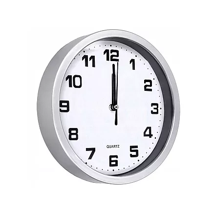 Dekoratīvais Apaļas Sienas Pulkstenis 20 cm, Sudrabs
