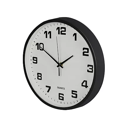 WALL CLOCK 25CM BLACK (30) GAB_A