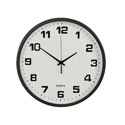 WALL CLOCK 25CM BLACK (30) GAB_A