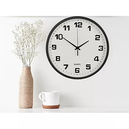 WALL CLOCK 25CM BLACK (30) GAB_A