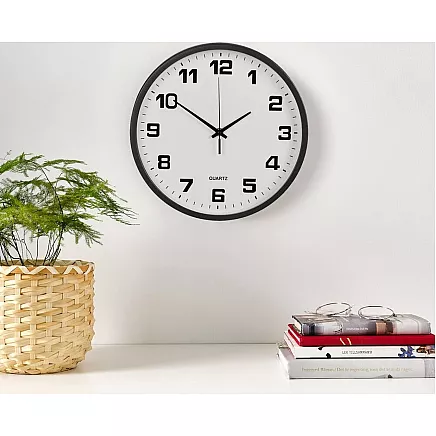 WALL CLOCK 25CM BLACK (30) GAB_A