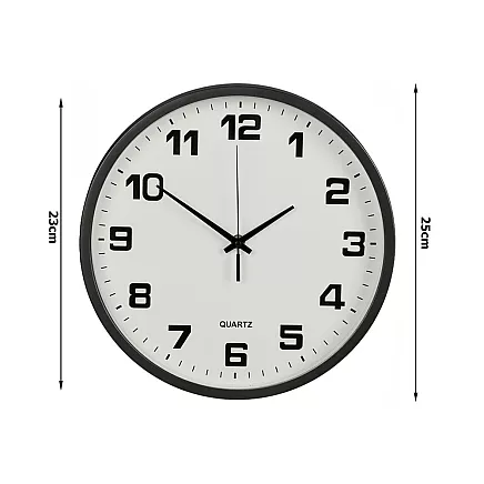 WALL CLOCK 25CM BLACK (30) GAB_A