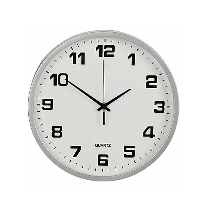 Dekoratīvais Apaļais Sienas Pulkstenis 25 cm, Sudrabs