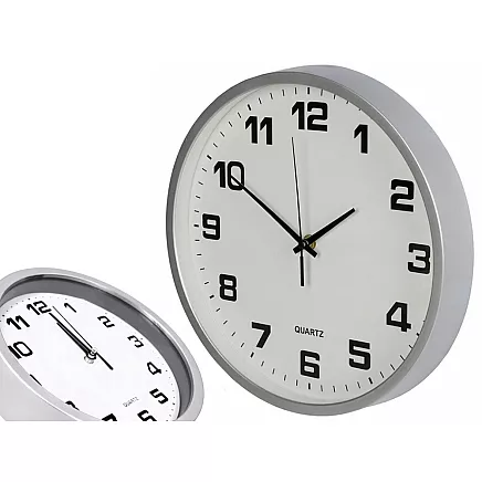 Dekoratīvais Apaļais Sienas Pulkstenis 25 cm, Sudrabs