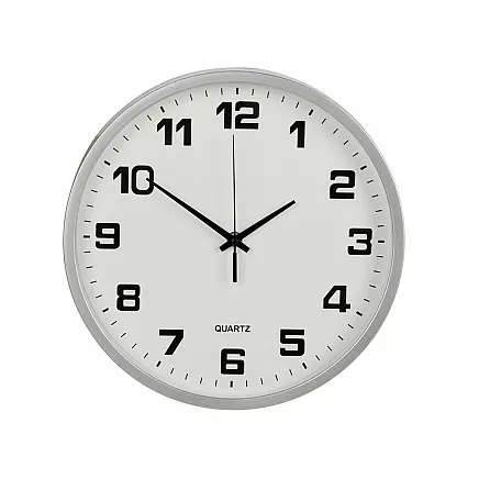 Liels, kluss, apaļš sienas pulkstenis ar sekundes rādītāju, 30cm