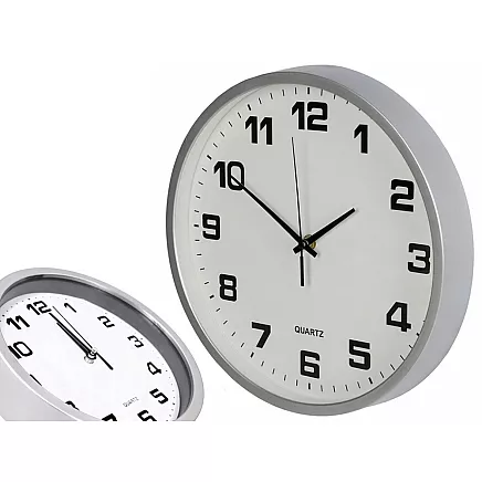 Liels, kluss, apaļš sienas pulkstenis ar sekundes rādītāju, 30cm