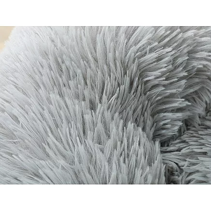 Apaļa plīša guļvieta sunim un kaķim 100 cm, gaiši pelēka