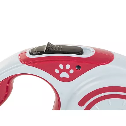 Automātiska izturīga pavada ar bloķēšanu suņiem, 5m, līdz 15kg, sarkana