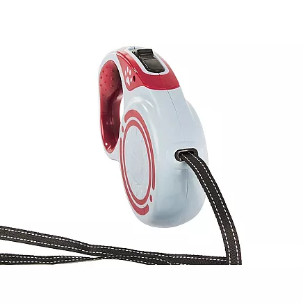 Automātiska izturīga pavada ar bloķēšanu suņiem, 5m, līdz 15kg, sarkana