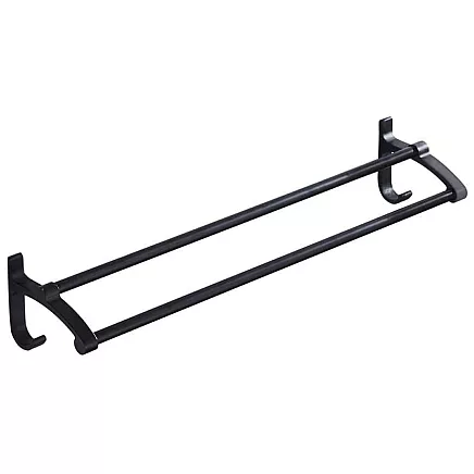 Dubultais sienas dvieļu turētājs vannas istabai, melns