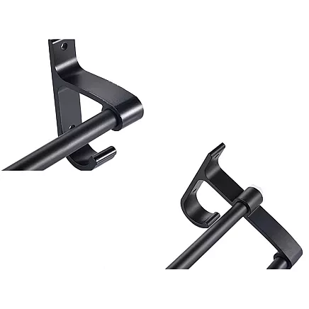 Dubultais sienas dvieļu turētājs vannas istabai, melns