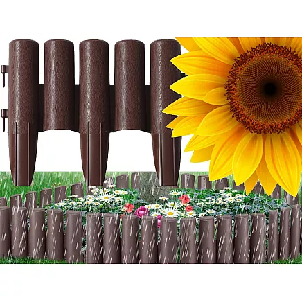 Dārza nožogojums 215cm plastmasa 8 elementi