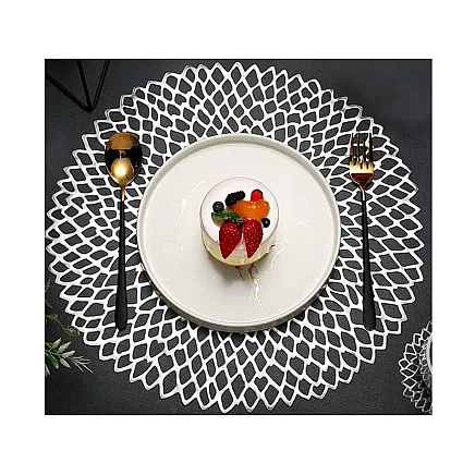 LACE TABLE MAT SILVER (180) GAB_A