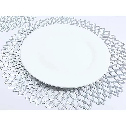 LACE TABLE MAT SILVER (180) GAB_A