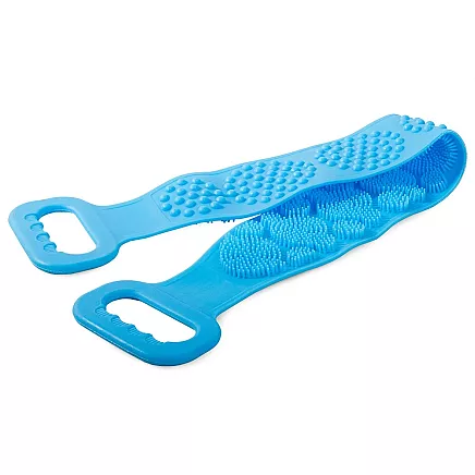 Divpusējs Silikona Sūklis Birste Masažieris Ķermenim un Kājām, Zils