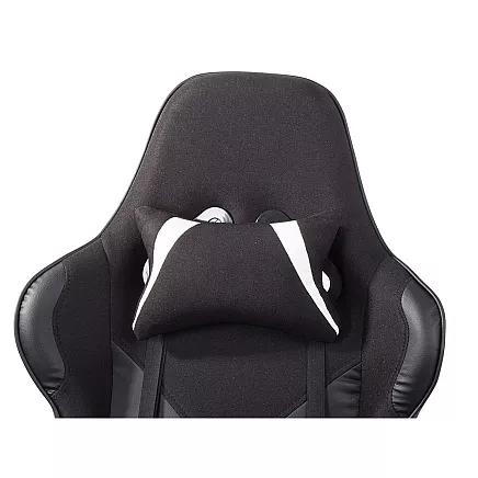 Grozāms spēļu krēsls ar izvelkamu kāju balstu, melns