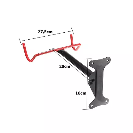 Bicycle rack wall bracket 2 hooks