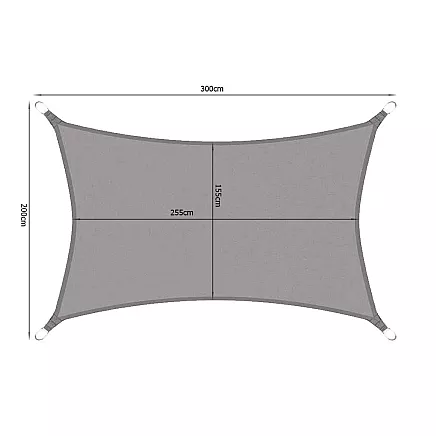 Dārza Ūdensizturīgs Saulessargs Markīze Bura Nojume Tents 3x2m, Pelēks