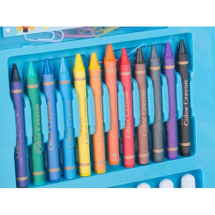 Bērnu mākslas komplekts zīmēšanai koferī, 68 daļas, zils