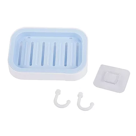 Wall mounted soap dish 2 hooks