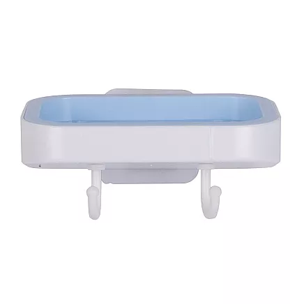 Wall mounted soap dish 2 hooks