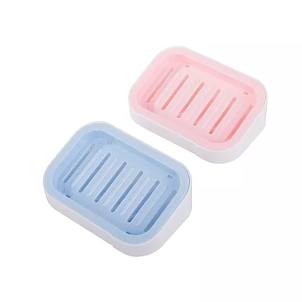 Wall mounted soap dish 2 hooks