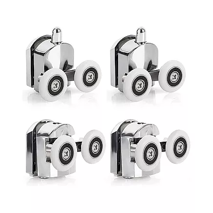 Durvju rullīšu komplekts duškabīnēm, 8 gab., hromēti