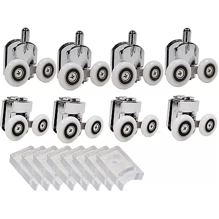 Durvju rullīšu komplekts duškabīnēm, 8 gab., hromēti