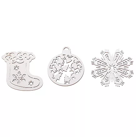 Wooden christmas tree decorations 20 pieces pendants baubles ornaments