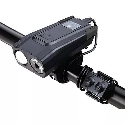 Jaudīgs velo lukturis priekšējais LED aizmugurējais gaismas akumulatora līmeņa indikators 2in1