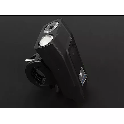 Jaudīgs velo lukturis priekšējais LED aizmugurējais gaismas akumulatora līmeņa indikators 2in1