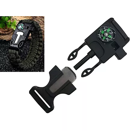 Браслет выживания 5 в 1 компас зажигалка веревка лезвие паракорд