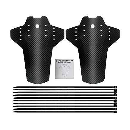 Universāls MTB velosipēda dubļusargu komplekts priekšai un aizmugurei 24–28 collu, melns